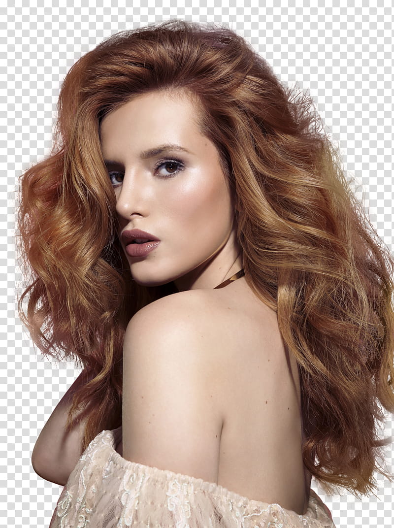 Bella Thorne, woman wearing beige floral off-shoulder top transparent background PNG clipart