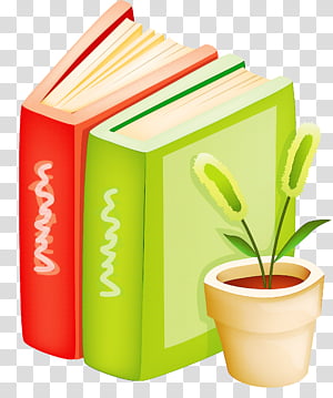 green font book plant flowerpot, Publication transparent background PNG clipart thumbnail