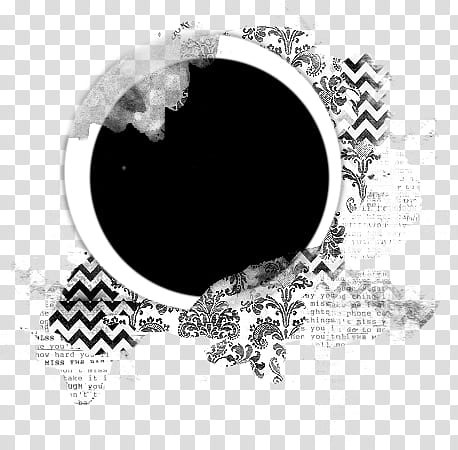 Visual Chaos V, black and white round illustration transparent background PNG clipart