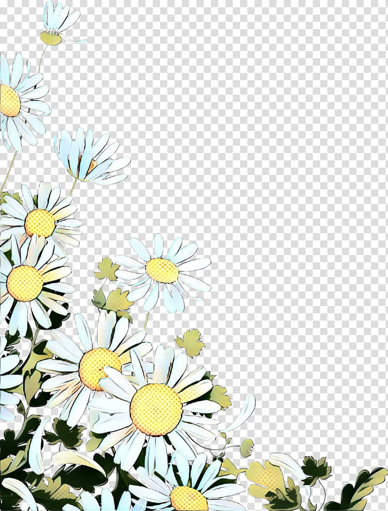 Daisy, Pop Art, Retro, Vintage, Flower, Chamomile, Camomile, Mayweed transparent background PNG clipart