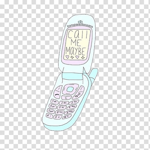 overlays, flip phone showing Call me maybe text illustration transparent background PNG clipart
