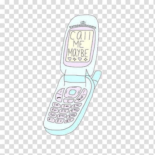 Overlays, flip phone showing Call me maybe text illustration transparent  background PNG clipart