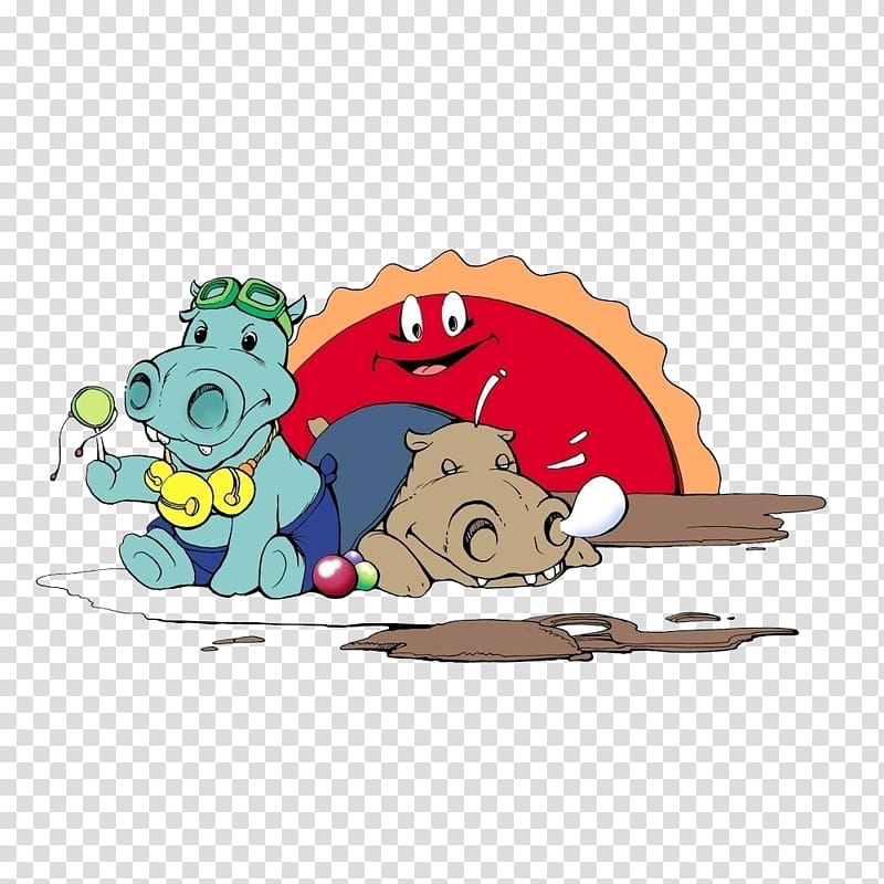 Painting, Hippopotamus, Animation, Cartoon, Drawing, Tencent Qq, Child, Macro transparent background PNG clipart