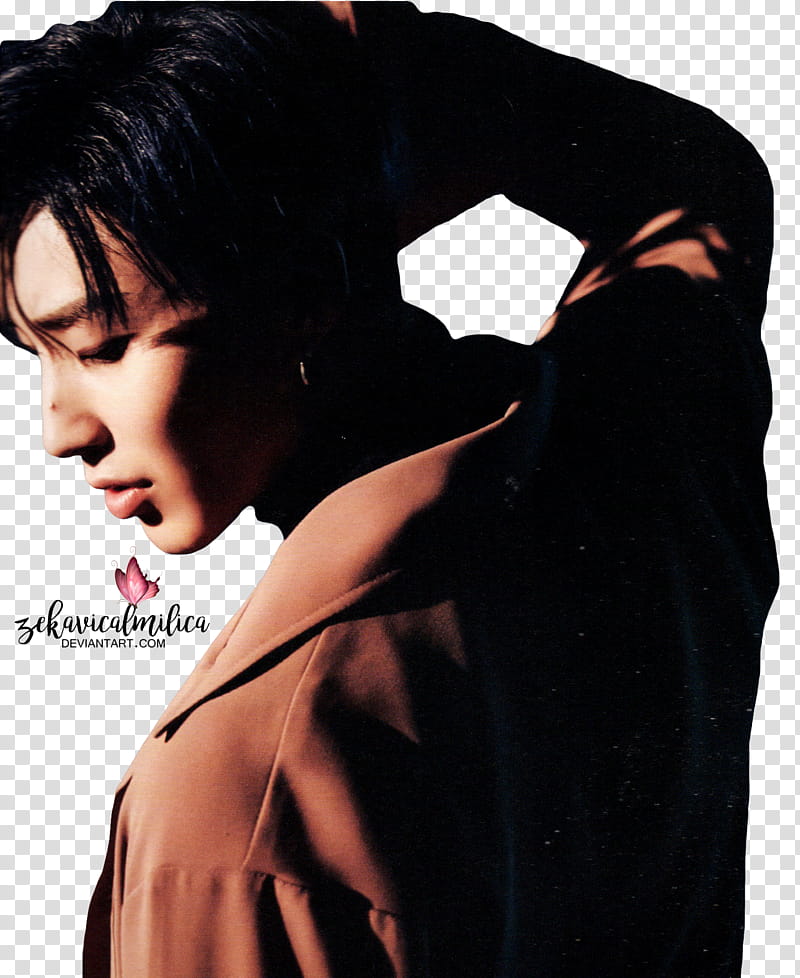 B A P Jongup Noir, man doing side view pose transparent background PNG clipart