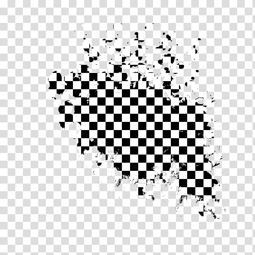 Check Splatter S, black and white checkered map art transparent background PNG clipart