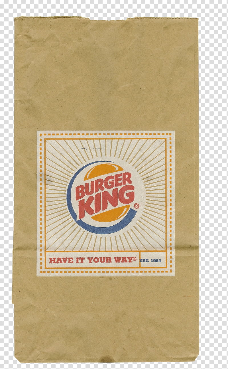 Scans, brown Burger King paper bag transparent background PNG clipart