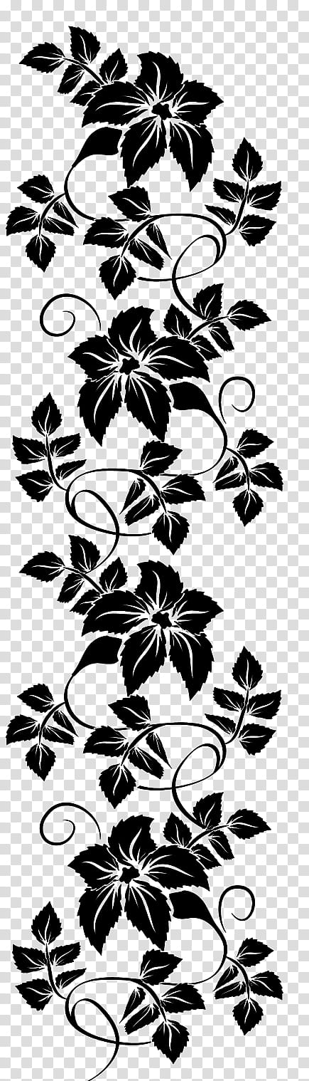 Flowers Brushes, black floral illustraiton transparent background PNG clipart