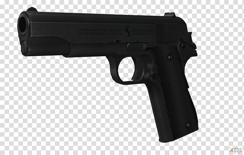 Black Colt M, black semi automatic pistol transparent background PNG clipart