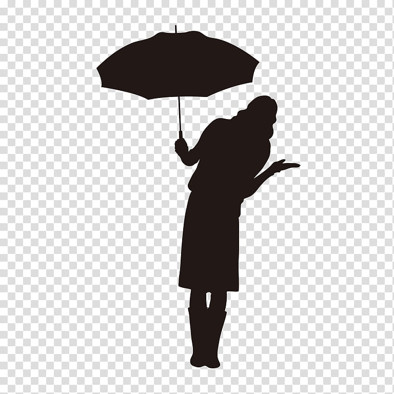 Music, Silhouette, Rain, Black And White
, Umbrella, Plants, Wet Season, Standing transparent background PNG clipart