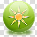 The Spherical Icon Set, restart, yellow sun on round green background illustration transparent background PNG clipart