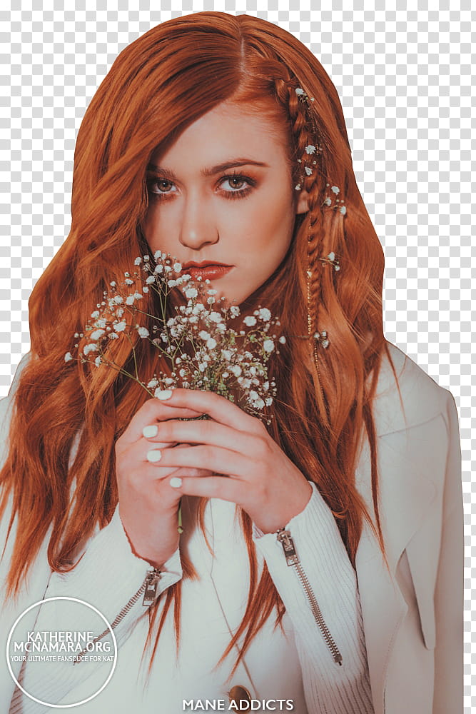 Katherine McNamara, woman holding white flowers transparent background PNG clipart