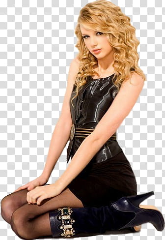 Famosos, Taylor Swift wearing black sleeveless top transparent background PNG clipart