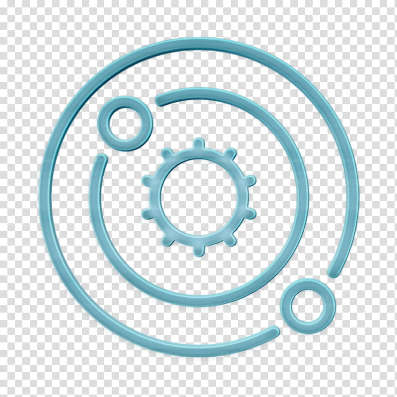 Space icon Scientific Study icon Solar system icon, Circle, Aqua, Turquoise, Auto Part, Bicycle Part, Automotive Wheel System transparent background PNG clipart