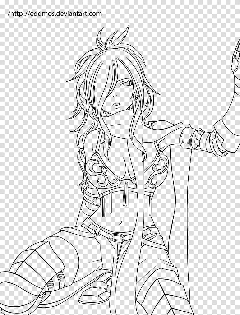 Erza Knightwalker Lineart transparent background PNG clipart