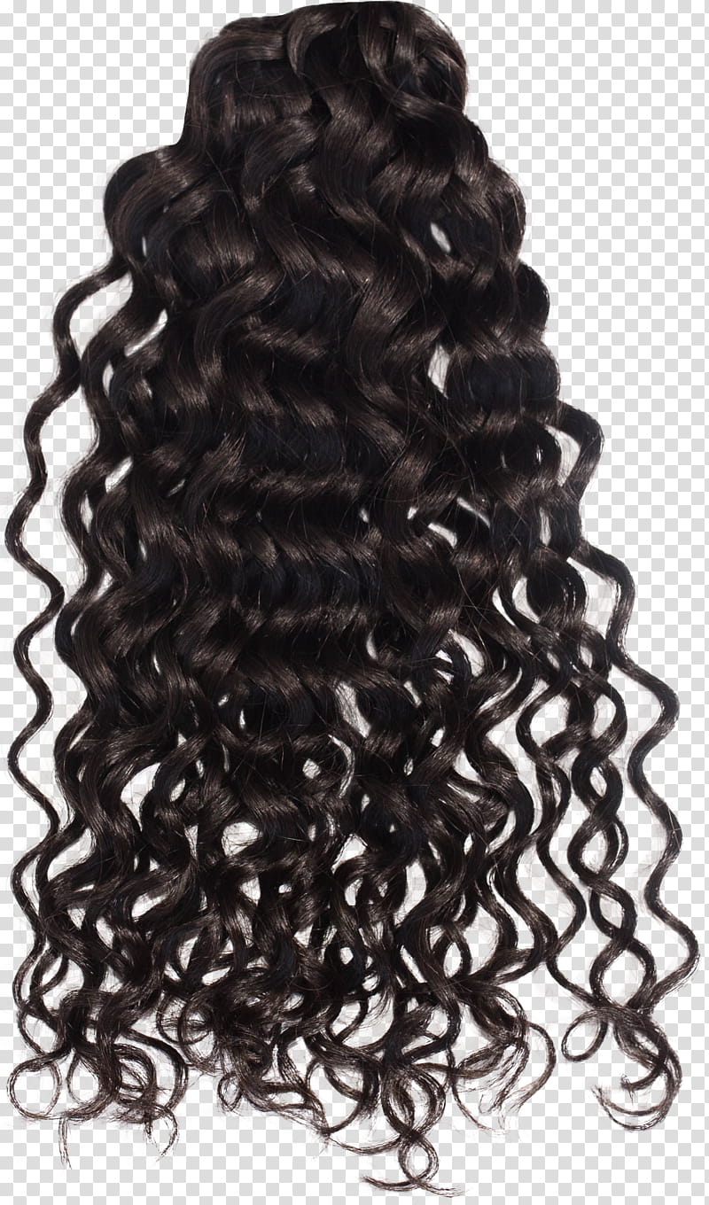 CURLY HAIR FROM BEHIND LOOK, black hair wig transparent background PNG clipart