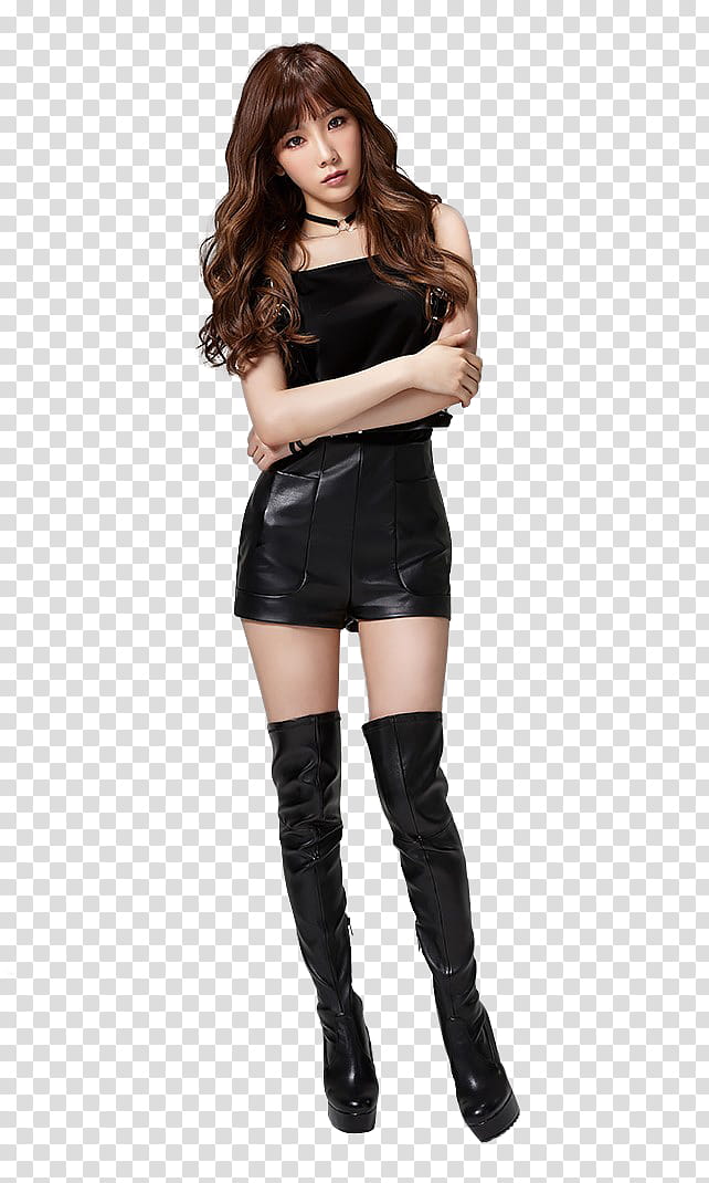 TaeYeon swordnmagic P, woman wearing black dress while crossing hands transparent background PNG clipart