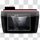 WB Red, black folder icon illustration transparent background PNG clipart