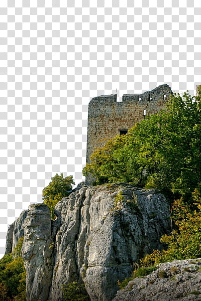 , gray castle near cliff transparent background PNG clipart