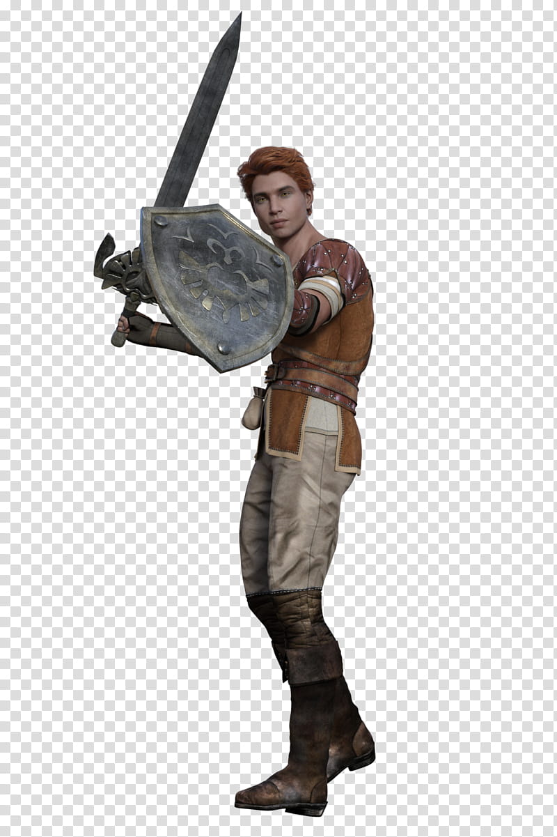 Male  Variant, man holding sword and shield while standing transparent background PNG clipart