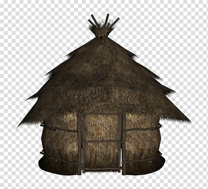 D House , brown nipa hut transparent background PNG clipart
