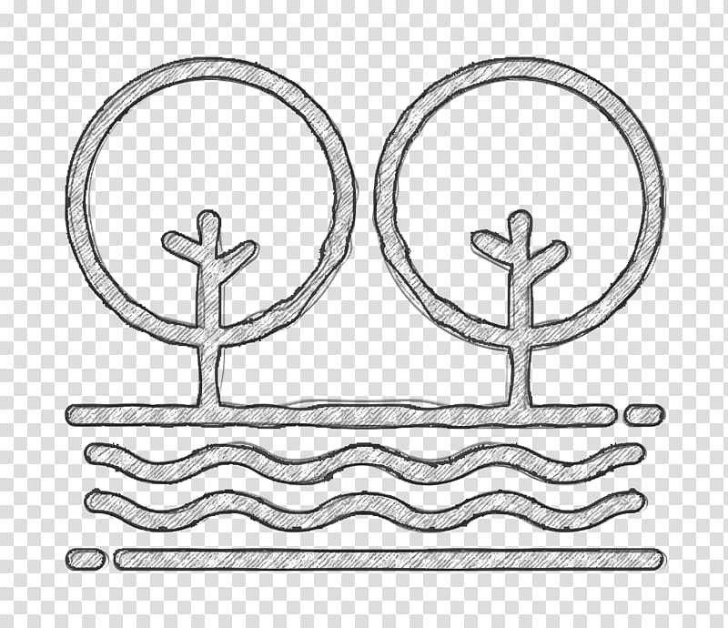 River icon Tree icon Nature icon, Line Art transparent background PNG clipart