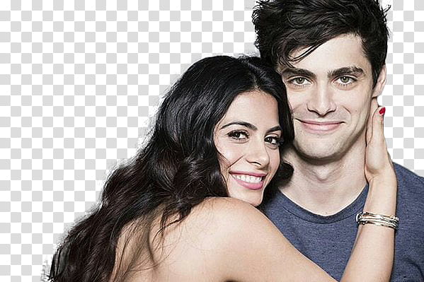 Matthew Daddario y Emeraude Toubia, woman embracing the man transparent background PNG clipart