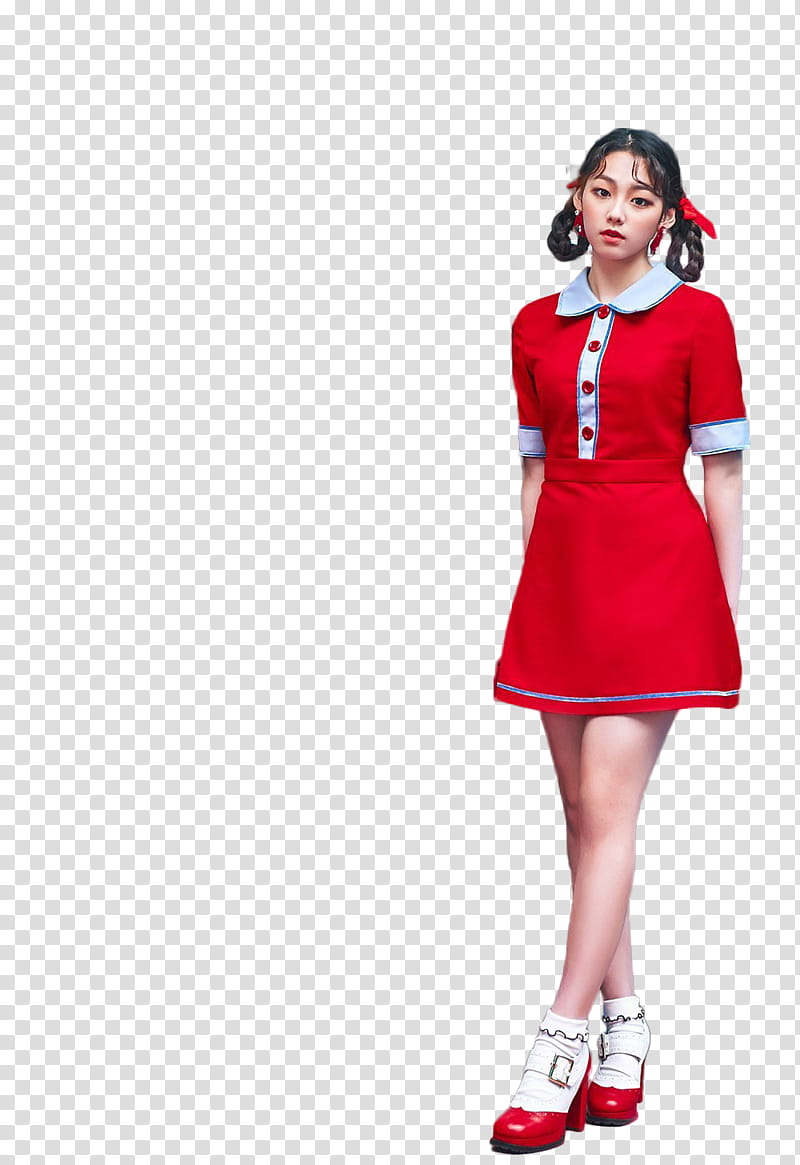 GUGUDAN CHOCOCO, woman in red collared dress transparent background PNG clipart