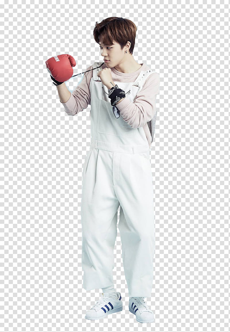 BTS , man in red boxing glove transparent background PNG clipart