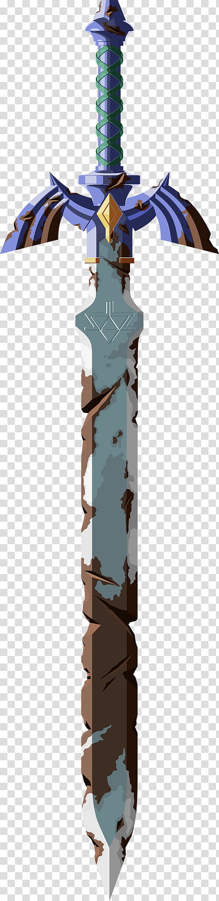 Rusted Master Sword (Hi-res), blue sword illustration transparent background PNG clipart