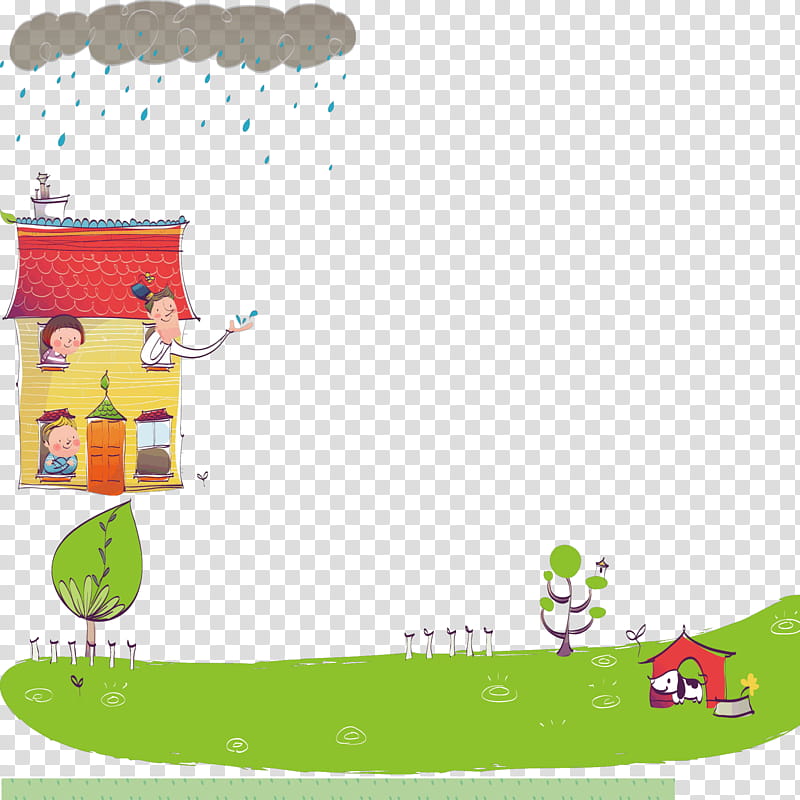 Green Grass, Cartoon, Drawing, Rain, Comics, Animation, Child, Lightning transparent background PNG clipart