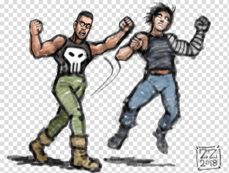 draw Punisher and Winter Soldier transparent background PNG clipart