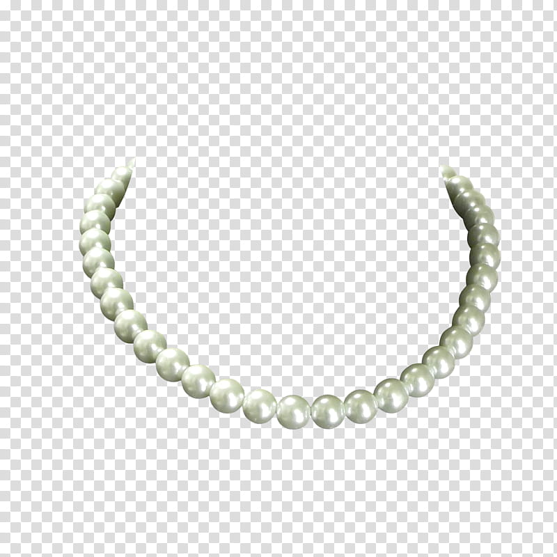 pearl necklace, beaded white pearl necklace transparent background PNG clipart