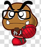 Gaijin Goomba Walk Animation, brown and red character with eyeglasses transparent background PNG clipart