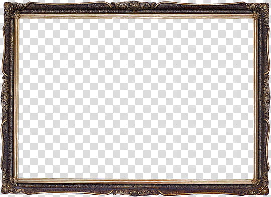 decor Frame, rectangular dark-brown metal gallery frame transparent background PNG clipart