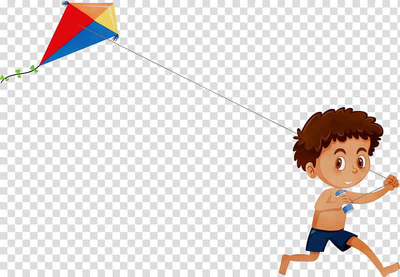 cartoon child fun play happy, Makar Sankranti, Magha, Mela, Maghi, Bhogi, Kite, Watercolor transparent background PNG clipart