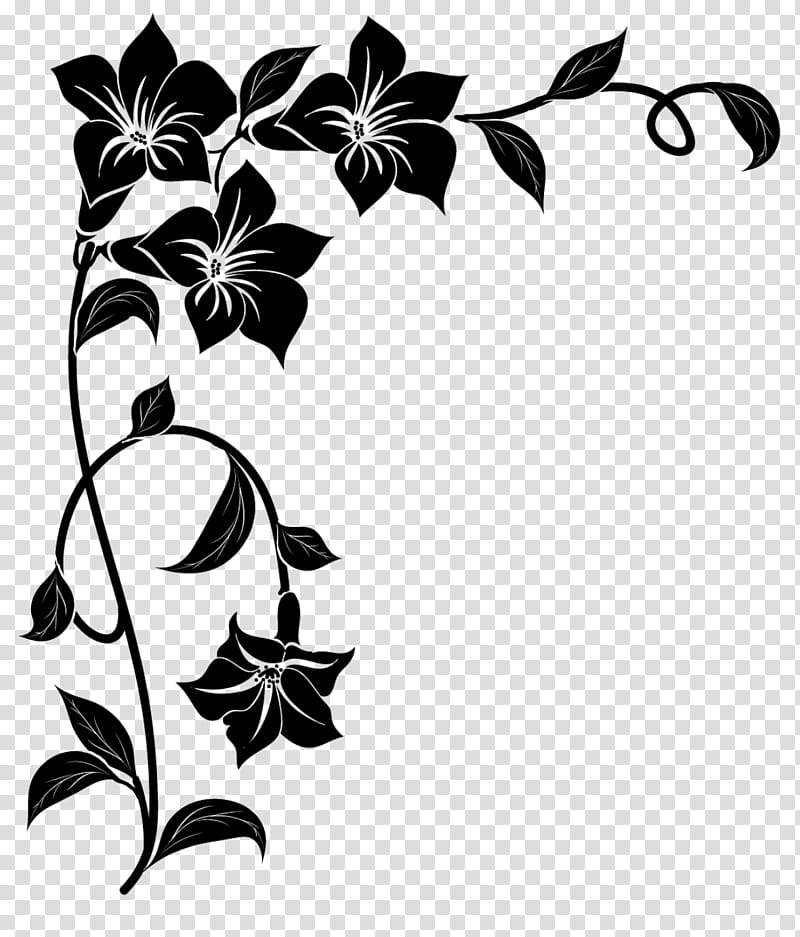 black flower borders and frames