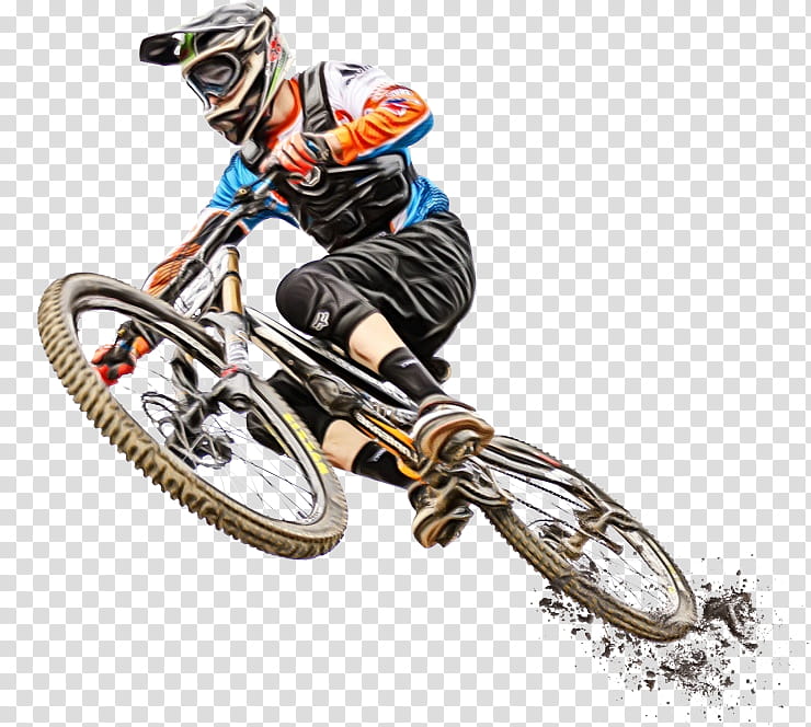 land vehicle vehicle sports cycling cycle sport, Watercolor, Paint, Wet Ink, Bicycle, Downhill Mountain Biking, Mountain Bike, Extreme Sport transparent background PNG clipart