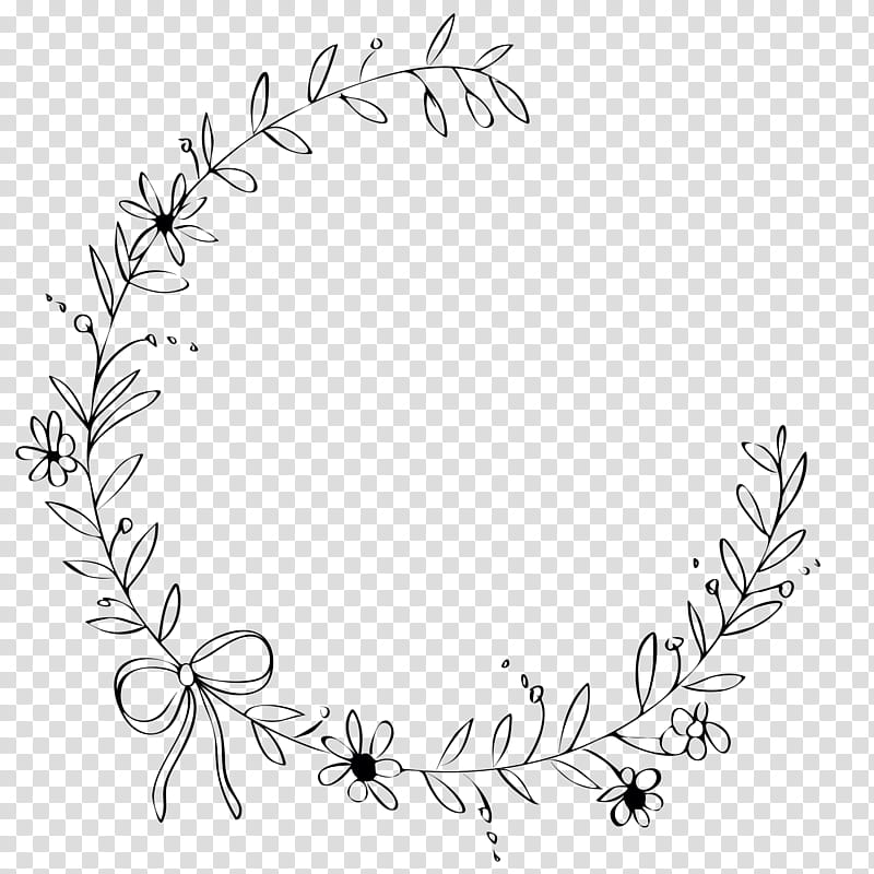 Flower Line Art, Drawing, Embroidery, BORDERS AND FRAMES, Decorative Borders, Scrapbooking, Cricut, Wreath transparent background PNG clipart