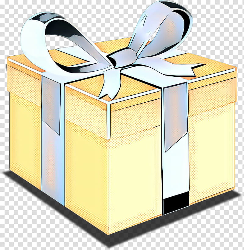 box yellow ribbon wedding favors, Pop Art, Retro, Vintage, Present, Shipping Box, Party Favor, Carton transparent background PNG clipart