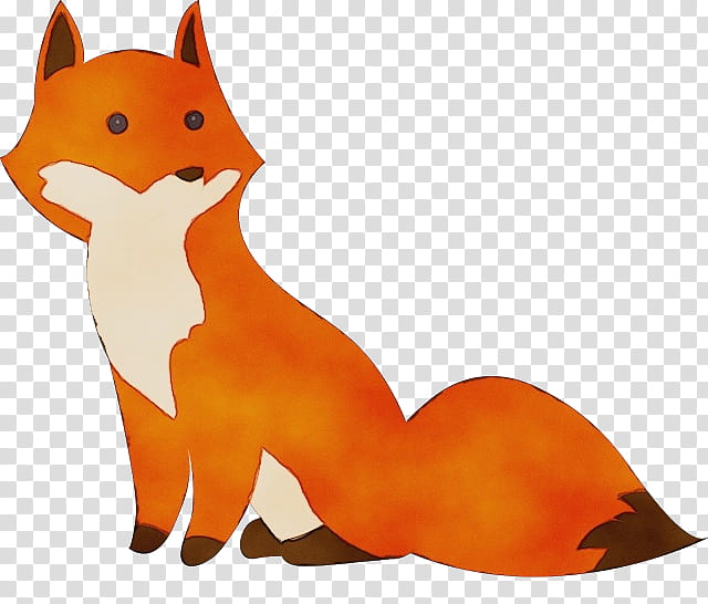 Orange, Watercolor, Paint, Wet Ink, RED Fox, Animal Figure, Tail, Swift Fox transparent background PNG clipart