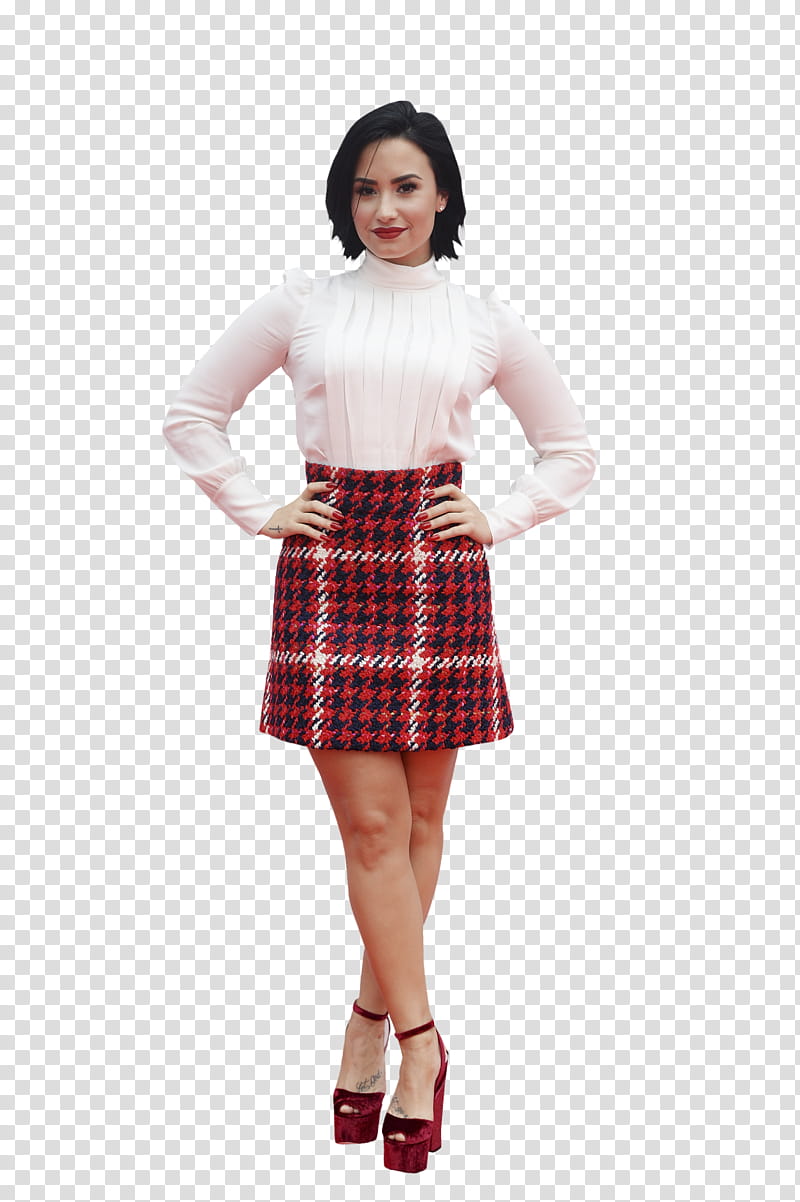Demi Lovato , woman holding her hips transparent background PNG clipart