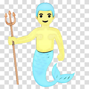 Pop Emoji, Pop Art, Retro, Vintage, Merman, Triton, Mermaid, Human Skin Color transparent background PNG clipart thumbnail
