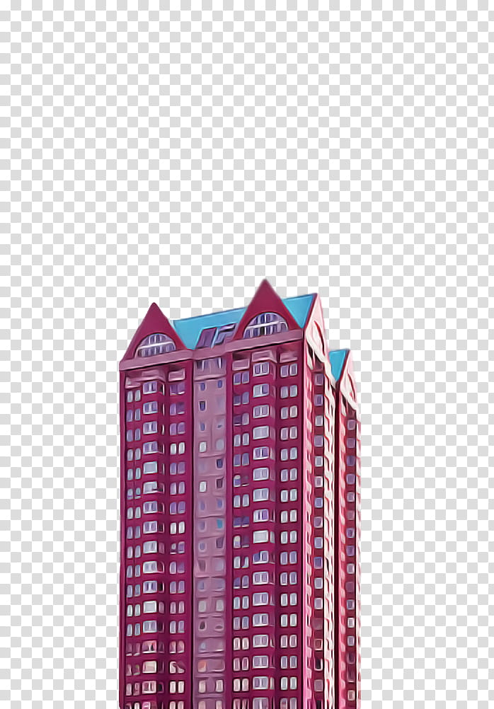 pink skyscraper tower block condominium building, Architecture, Magenta, Commercial Building, Facade, City transparent background PNG clipart