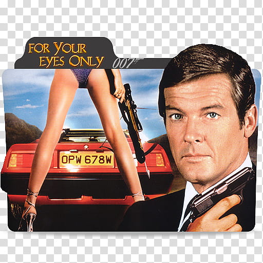 James Bond movies Roger Moore Folder Icon,  For your eyes only transparent background PNG clipart