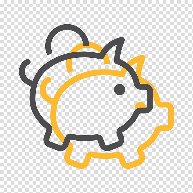Piggy Bank, Saving, Savings Bank, Coin, Money, Tirelire, Yellow, Line transparent background PNG clipart
