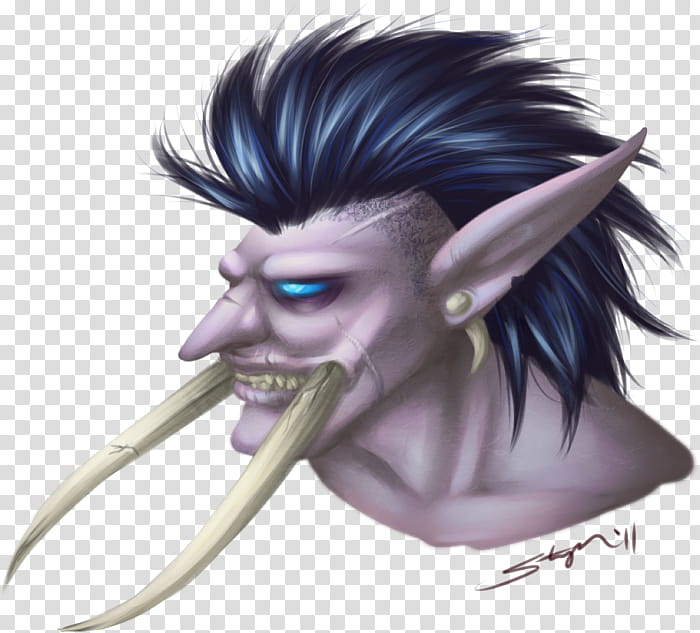 Troll Death Knight, long eared person character transparent background PNG clipart
