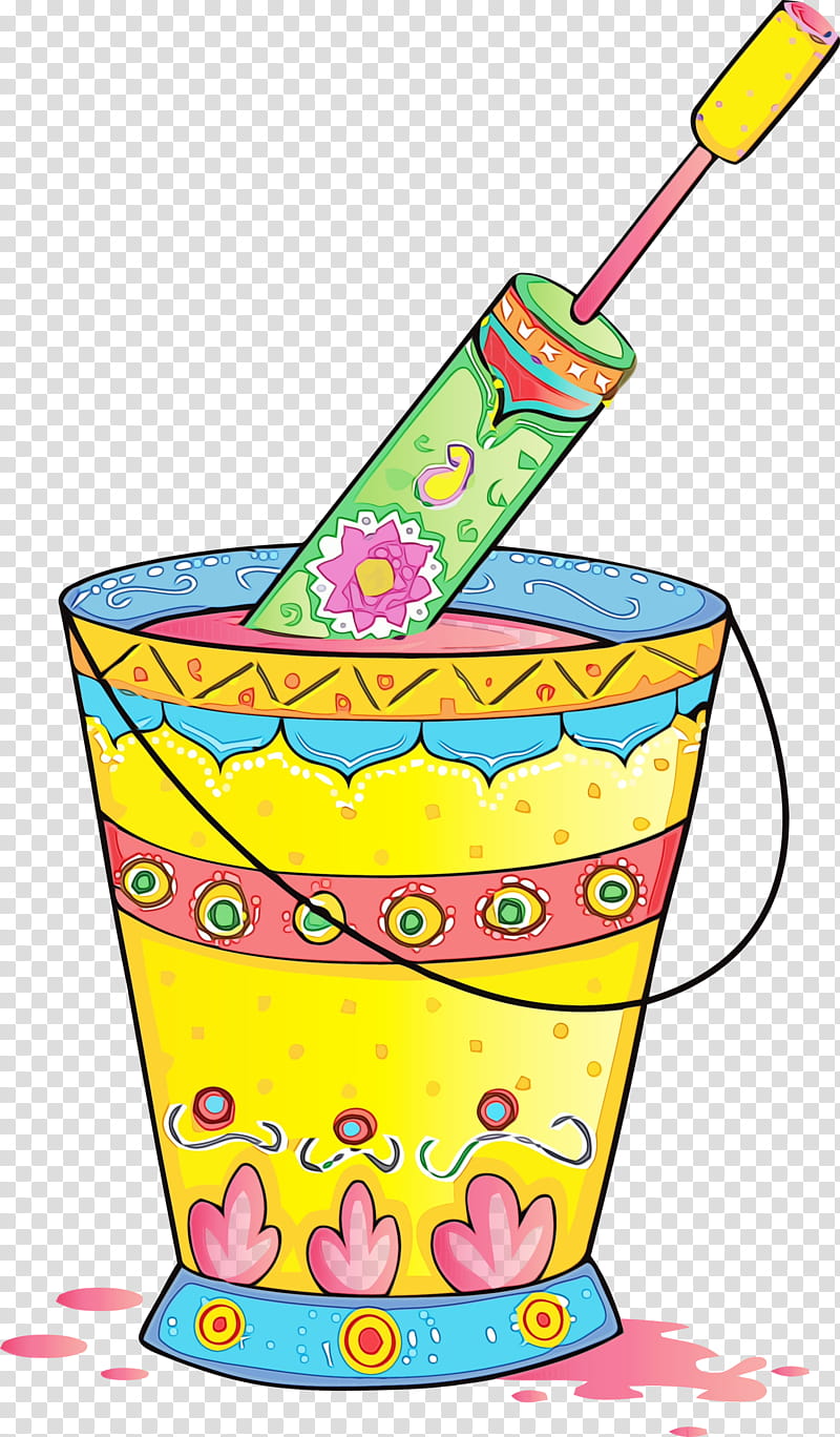bucket, Happy Holi, Watercolor, Paint, Wet Ink transparent background PNG clipart