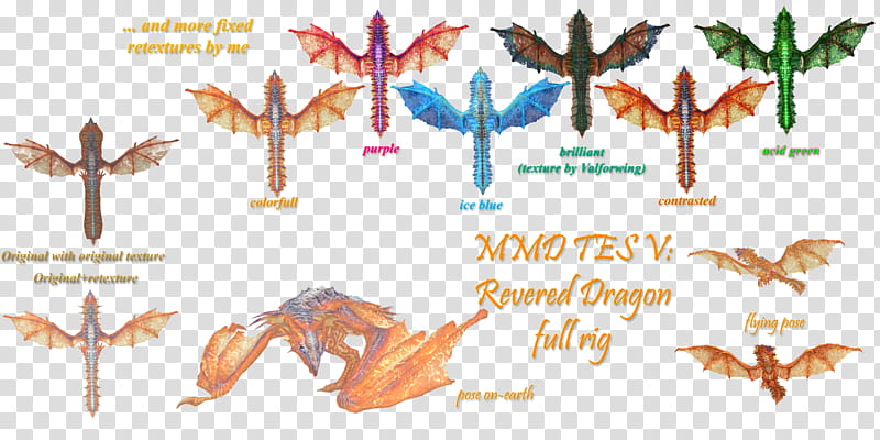 MMD TES V Revered dragon transparent background PNG clipart