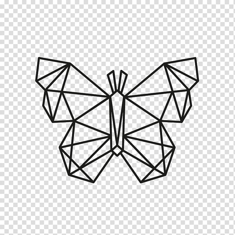 Butterfly Black And White, Geometry, Tattoo, Polygon, Monarch Butterfly, Drawing, Decal, Point transparent background PNG clipart