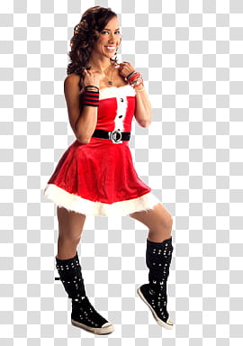 Eve Torres and AJ Lee Christmas Alma Edit transparent background PNG clipart
